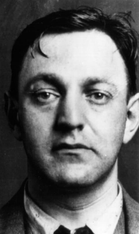 Dutch Schultz poses for a mugshot.