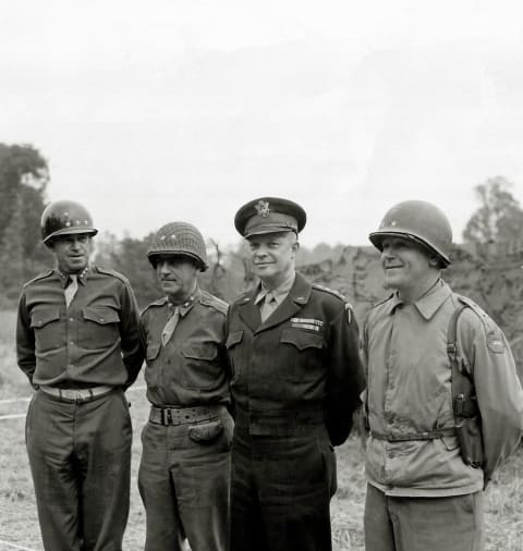 Dwight Eisenhower (second from right) was prepared to take the fall if the D-Day invasion unraveled.