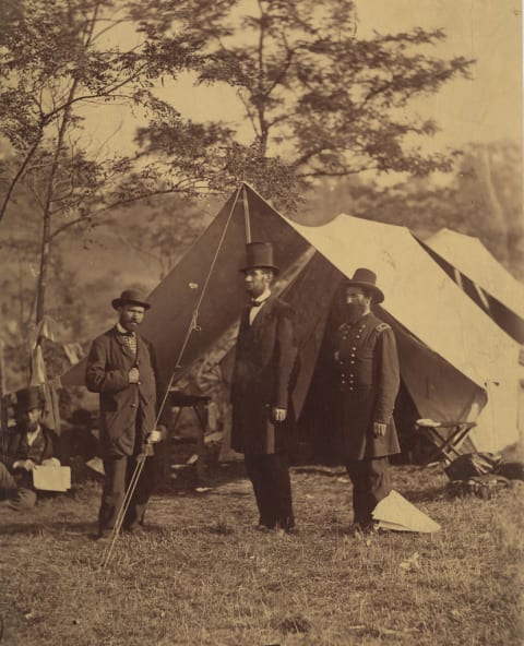 President Abraham Lincoln in his stovepipe hat.