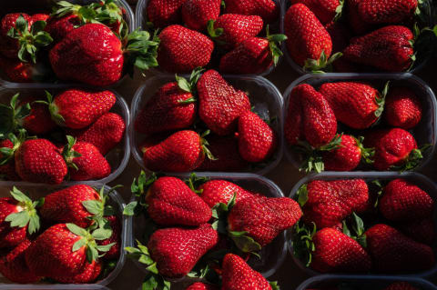 Strawberries are a popular product at summer markets.