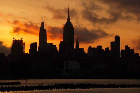 A summer solstice sunrise in New York City, 2023.