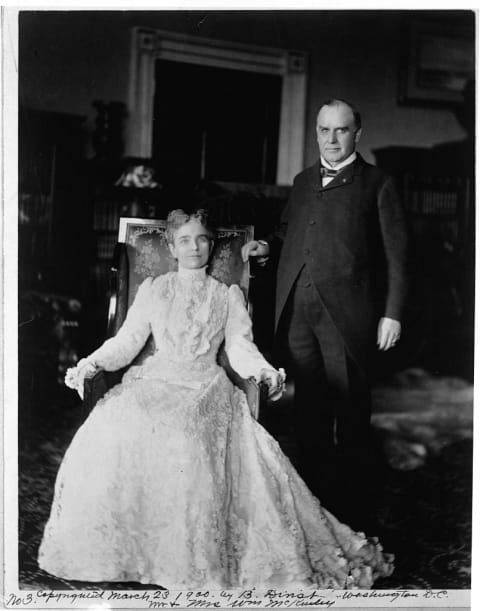 First Lady Ida Saxon McKinley and President William McKinley.