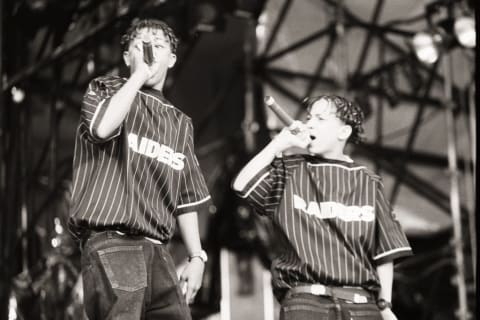 Kriss Kross performing in 1992.