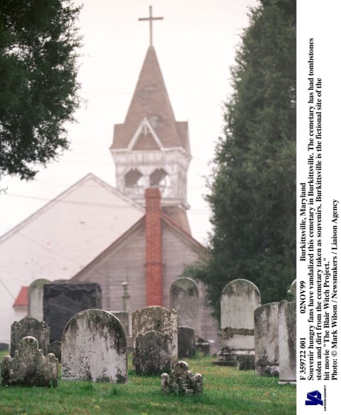 A cemetery in Burkittsville, Maryland, that was vandalized by ‘Blair Witch’ fans.