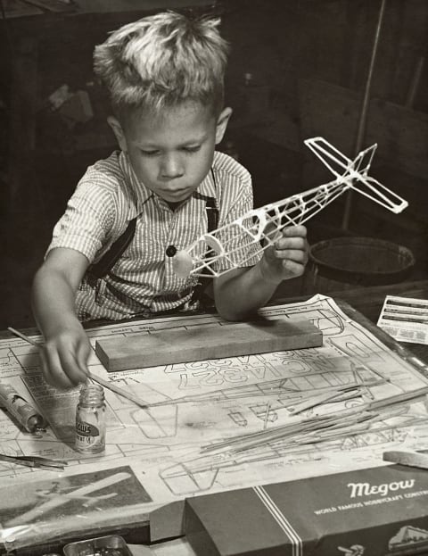 Model airplane kits were once a popular pastime.