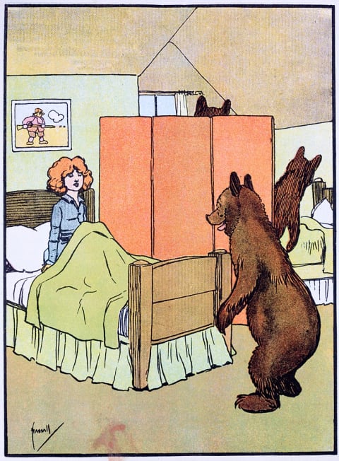 A 20th-century illustration of "Goldilocks and the Three Bears."