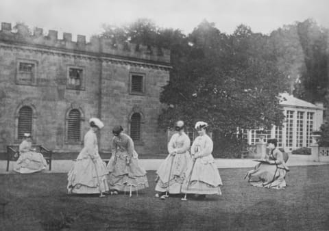 A typical Victorian croquet party.