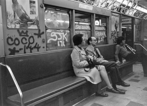 Just another day on a perfectly maintained New York City subway back in the 1970s. 