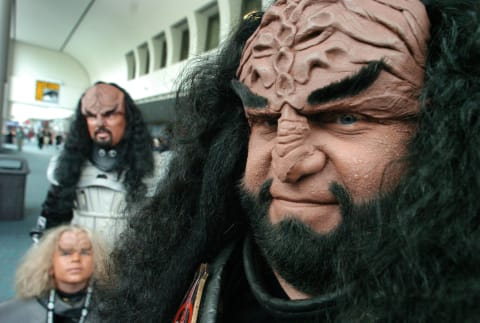 ‘Star Trek’ fans as Klingons at a convention.