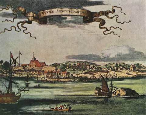 An illustration of early Dutch New York.