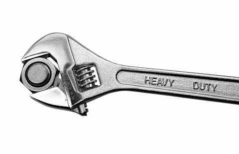 A crescent wrench, which is sometimes called a “monkey wrench.” (Tools can be confusing.)