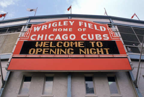 Wrigley Field’s iconic sign.