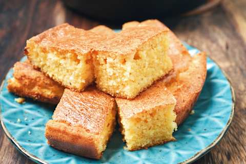 Cornbread makes for a very tasty mid-flight snack.