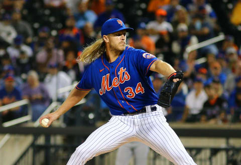 Sep 28, 2021; New York City, New York, USA; New York Mets starting pitcher Noah Syndergaard (34)