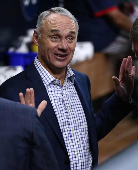 Oct 26, 2021; Houston, TX, USA; MLB commissioner Rob Manfred before game one of the 2021 World