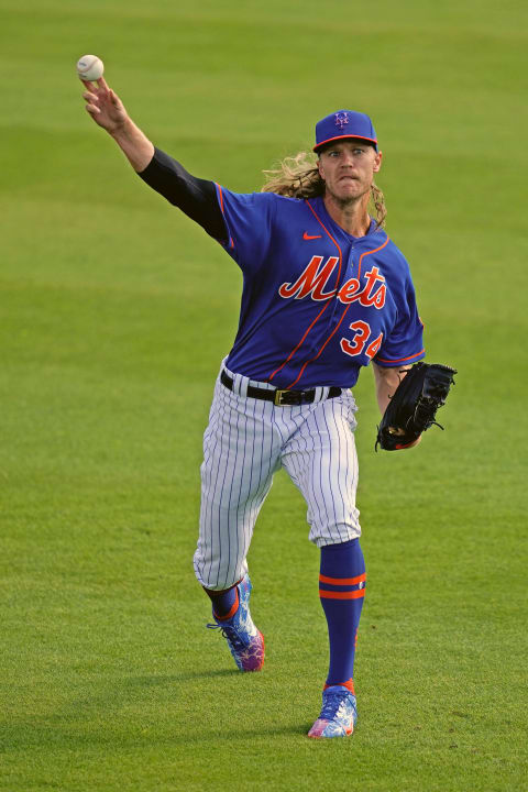 Feb 24, 2021; Port St. Lucie, Florida, USA; New York Mets starting pitcher Noah Syndergaard (34) is now a member of the LA Angels.