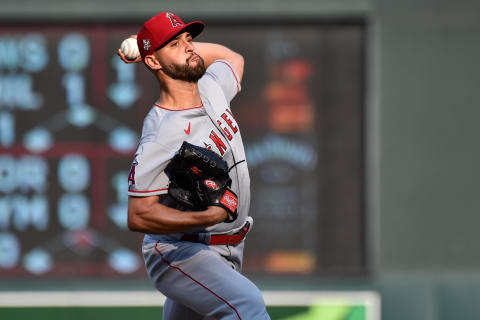 Jul 24, 2021; Minneapolis, Minnesota, USA; Patrick Sandoval, LA Angels