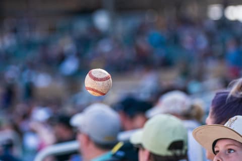 Mar 16, 2023; Salt River Pima-Maricopa, Arizona, USA; A detailed view of young fan watching his