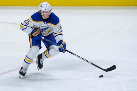 Dec 31 2023; Ottawa, Ontario, CAN; Buffalo Sabres defenseman Rasmus Dahlin (26) skates with the puck