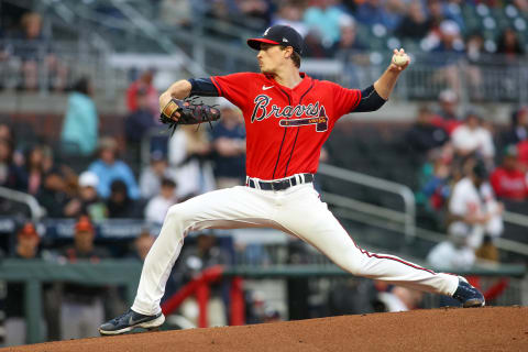 May 5, 2023; Atlanta, Georgia, USA; Atlanta Braves starting pitcher Max Fried (54) throws against