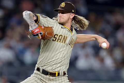 May 26, 2023; Bronx, New York, USA; San Diego Padres relief pitcher Josh Hader (71) pitches against