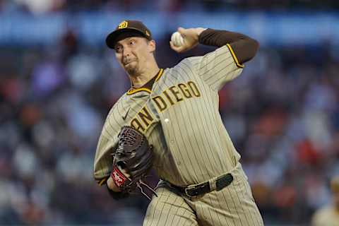 Sep 25, 2023; San Francisco, California, USA; San Diego Padres starting pitcher Blake Snell (4)