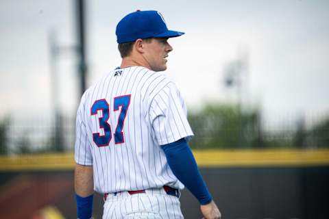 Iowa Cubs player Matt Shaw stands at 3rd base during the first inning against Cleveland Cubs on Thursday, Aug. 15, 2024, at Principal Park.