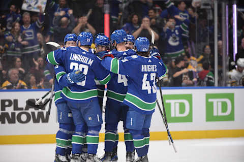 Feb 24, 2024; Vancouver, British Columbia, CAN;  Vancouver Canucks defenseman Filip Hronek (17)