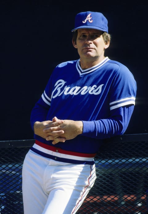  Atlanta Braves manager Bobby Cox during his first tour of duty with the Braves.