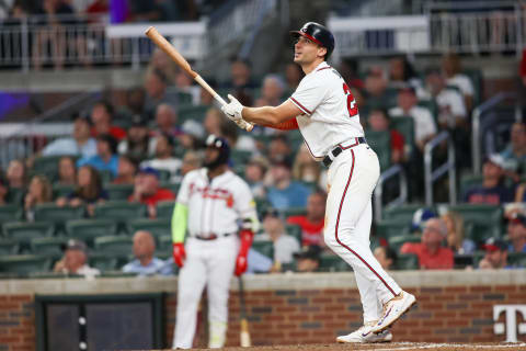 Atlanta Braves first baseman Matt Olson (homered in all three games against St Louis to become MLB's home run leader