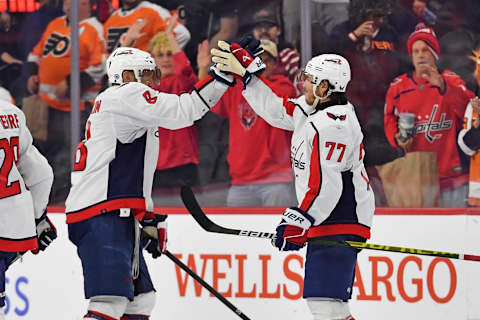 Alex Ovechkin, T.J. Oshie, Washington Capitals Mandatory Credit: Eric Hartline-USA TODAY Sports