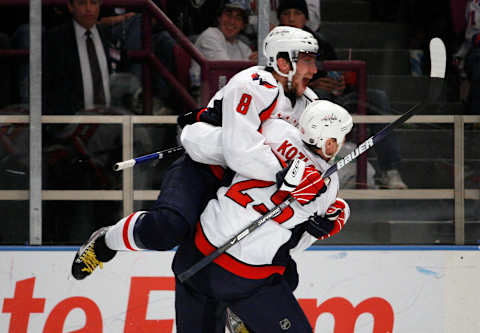 Alex Ovechkin, Viktor Kozlov, Washington Capitals Mandatory Credit: Jim O'Connor-USA TODAY Sports