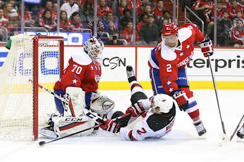 Braden Holtby, Matt Niskanen, Washington Capitals Mandatory Credit: Geoff Burke-USA TODAY Sports