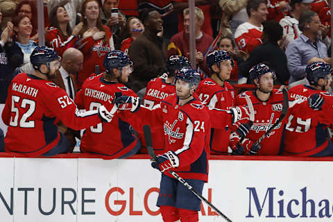 Connor McMichael, Washington Capitals Mandatory Credit: Geoff Burke-Imagn Images