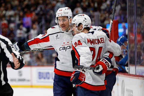 Connor McMichael, Tom Wilson, Washington Capitals Mandatory Credit: Isaiah J. Downing-Imagn Images