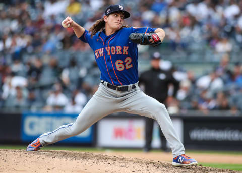 Jul 3, 2021; Bronx, New York, USA;  New York Mets pitcher Drew Smith (62) at Yankee Stadium.