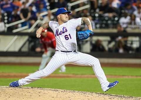 Jun 25, 2021; New York City, New York, USA;  New York Mets pitcher Sean Reid-Foley (61) at Citi