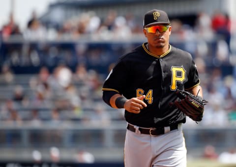 Mar 5, 2017; Tampa, FL, USA; Pittsburgh Pirates right fielder Jose Osuna (64) at George M.