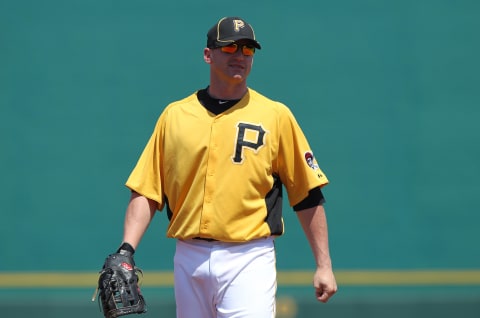 March 27, 2011; Bradenton, FL, USA; Pittsburgh Pirates first baseman Lyle Overbay (37) during their