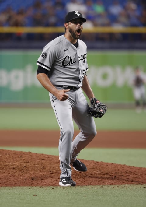 Chicago White Sox relief pitcher Ryan Tepera (51) celebrates.