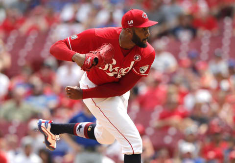 Cincinnati Reds closing pitcher Amir Garrett (50) releases a pitch.