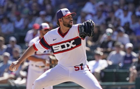 Chicago White Sox relief pitcher Ryan Tepera (51) throws a pitch.