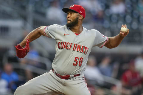 Cincinnati Reds relief pitcher Amir Garrett (50) throws a pitch.