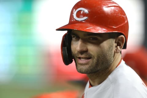 Cincinnati Reds first baseman Joey Votto (19) looks on.