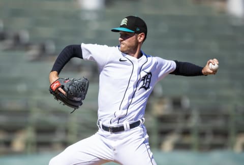 Oct 22, 2022; Phoenix, Arizona, USA; Detroit Tigers pitcher Joey Wentz plays for the Salt River