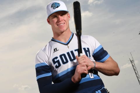 South Brunswick's Walker Jenkins Feb. 8, 2023 at South Brunswick's baseball field.