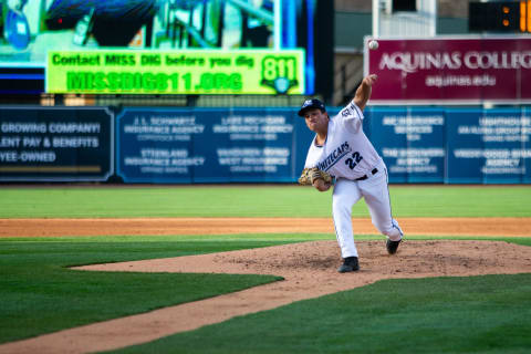 Whitecaps Andrew Magno throws a pitch Tuesday, April 12, 2022, at LMCU Ballpark.

Whitecaps Season