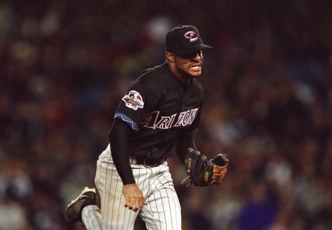 Oct 30, 2001; Bronx, NY, USA; FILE PHOTO; Arizona Diamondbacks shortstop Tony Womack in action