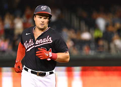 Aug 26, 2022; Washington, District of Columbia, USA; Washington Nationals first baseman Luke Voit