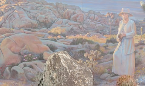 The Minerva Hoyt mural at the Oasis Visitor Center.